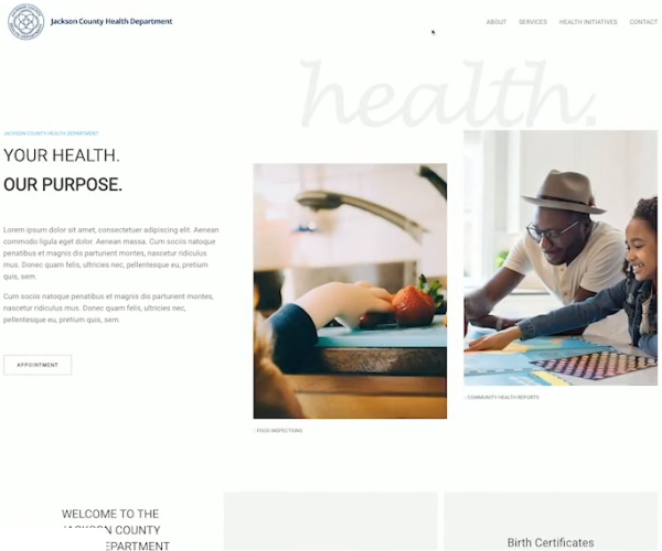 Health Department Website Design Firm